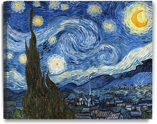 Serie de pinturas de Vincent Van Gogh (favoritos). Reproducción de arte clásico de Van Gogh, impreso en lienzo Noche estrellada