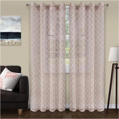 Miniatura 10 de Superior Cortinas de jacquard en cascada metálicas, detalles de ventana, sólidas, texturizadas, modernas, de transición, estilo tradicional