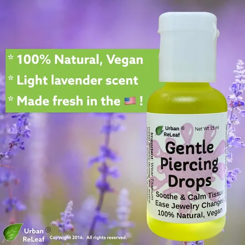 Miniatura 4 de Urban ReLeaf Gotas de perforación suaves: calma y calma el tejido, facilita los cambios de joyería, 100% natural, vegano. Perfecto para pieles