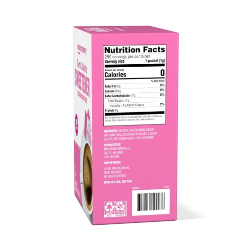 Miniatura 2 de Marca Amazon – Happy Belly Zero Calorie Pink Sacarina en polvo, 250 paquetes, 8.81 onzas (paquete de 1)