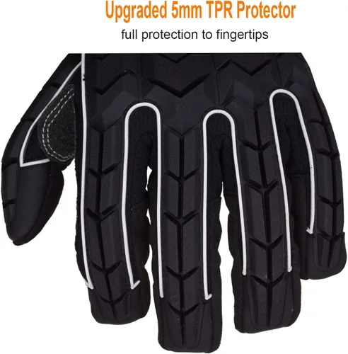 Miniatura 6 de HANDLANDY Anti Vibration Gloves, SBR Padding, TPR Protector, Mechanic Work Gloves