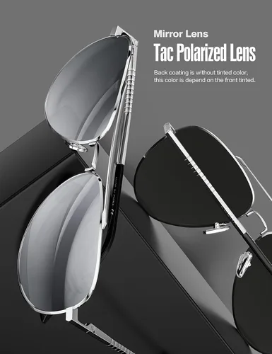 Miniatura 11 de LUENX, Aviator - Gafas de sol polarizadas, para hombres y mujeres, protección UV 400, con funda 60MM