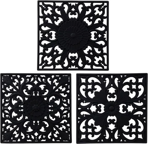 Salvamanteles de silicona para platos calientes, ollas y sartenes, tapete de salvamanteles tallado multiusos, tapetes de silicona aislados,
