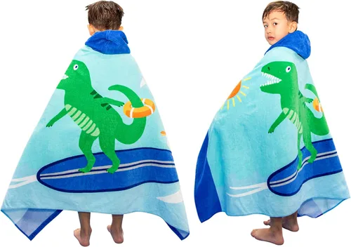 Miniatura 27 de BANGSAUR Toallas de playa para niños con capucha, algodón suave de 50 x 30 pulgadas, niñas y bebés de 3 a 12 años, toalla de baño, piscina