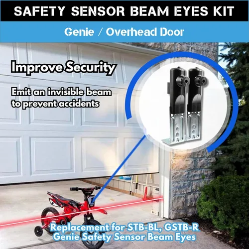 Miniatura 2 de 1 para sensores de seguridad y vigas de seguridad Genie STB-B GSTB-R GSTB-BX 37220R, repuesto para sensores de puerta de garaje Genie, compatible One