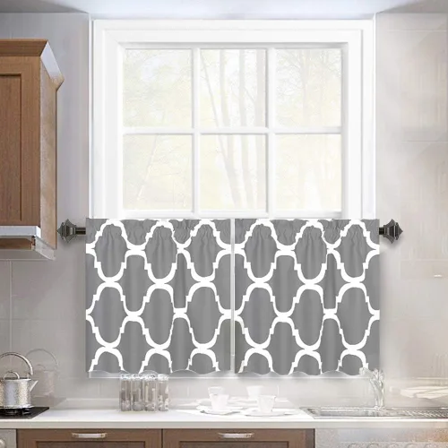 Miniatura 57 de Melodieux - Cortinas de bolsillo de moda marroquí para cocina, cafetería o baño, pequeñas ventanas