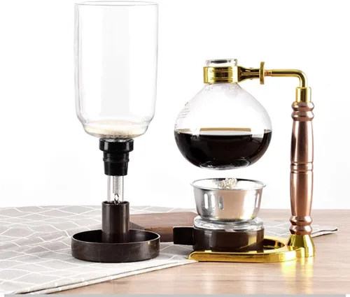 Miniatura 4 de JITEM Cafetera Syphon Cafetera de estilo japonés al vacío de vidrio sifón percoladores 3-5 tazas de vidrio de mesa de sifón cafetera para café o té