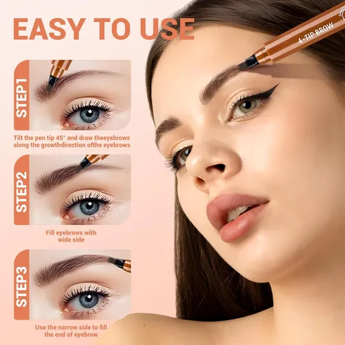Miniatura 3 de Bolígrafo de contorno de cejas mágico 3D, 2026, lápices de cejas Microblading para cejas, mujeres y niñas, 4 puntas precisas, medianas, finas