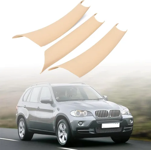 Miniatura 6 de Funda de Manija de Puerta Compatible con BMW X5 Serie E70/E70 LCI 2008-2013, BMW X6 Serie E71/E72 2008-2014 (3 Piezas) (Beige)
