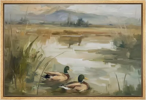Miniatura 30 de wall26 Lienzo enmarcado de arte de pared, acuarela en tonos pastel, pino, árbol, bosque, lago, naturaleza, ilustraciones de área silvestre, arte