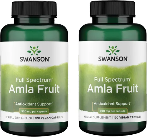 Swanson Full Spectrum Amla Fruit (grosella espinosa india) - Suplemento herbario ayurvédico que promueve la vitalidad y el apoyo energético, lleno