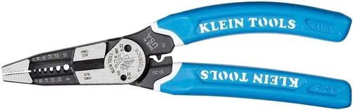 Miniatura 3 de Klein Tools K12065CR - Pelacables, cortador y herramienta engarzadora, fabricado en Estados Unidos, para cortar, pelar, engarzar y torcer