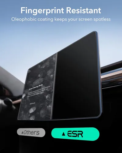 Miniatura 6 de ESR Protector de pantalla de vidrio templado para Tesla Model 3 Highland (2024), película de vidrio mate con kit de alineación, resistente a