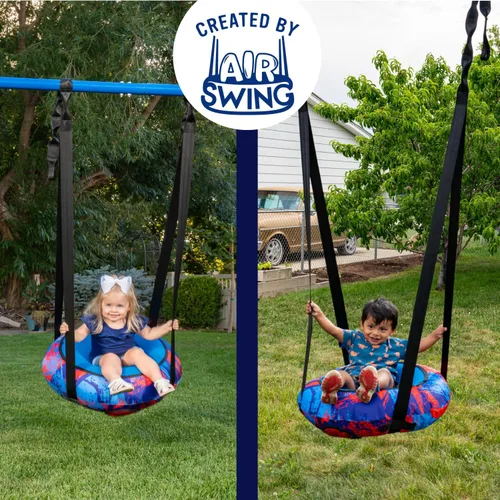 Miniatura 4 de Columpio de aire redondo duradero de 26 pulgadas para niños pequeños y niños, ideal para patio trasero, sala de juegos interior, juego o casa