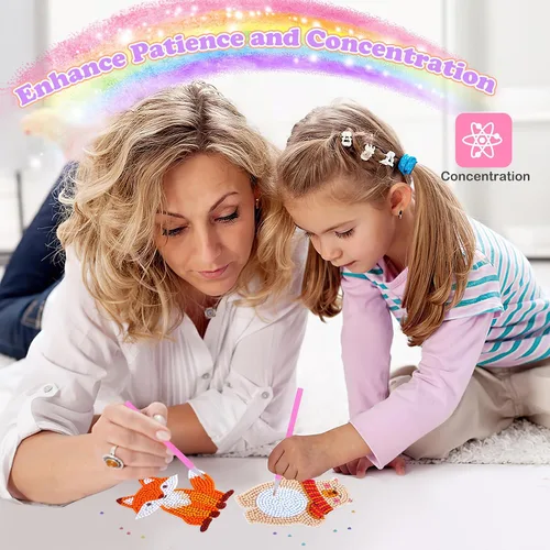 Miniatura 3 de YiConfety Kits de pintura de diamantes, regalo de arte de diamantes para niños, kits de arte de gemas para cumpleaños de niñas, artes y manualidades