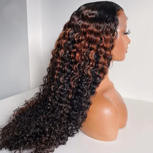 Miniatura 4 de Pelucas de cabello humano con encaje frontal transparente HD de 13 x 4, color 1B30, línea de cabello natural prearrancada, nudos blanqueados