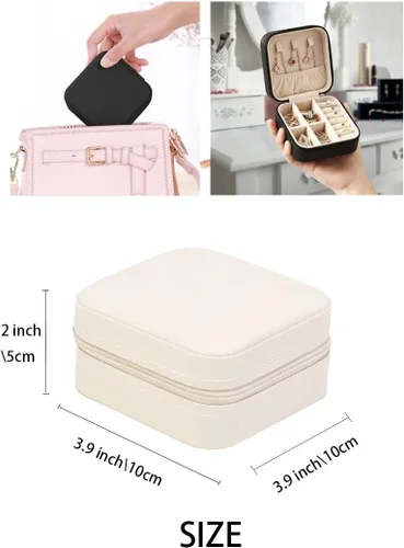 Miniatura 3 de Joyero de viaje, mini cajas de viaje portátiles para joyas, pequeño organizador de joyas para anillos, aretes, colgantes, relojes, collares, lápices