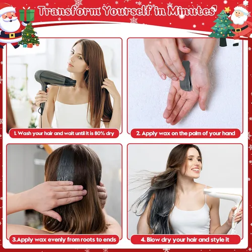 Miniatura 6 de Cera temporal negra para el cabello, lavable, tinte de color rojo arcilla, para cabello loco, fiesta de cosplay, 4.23 onzas, kit de maquillaje