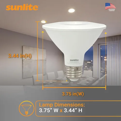 Miniatura 3 de Sunlite Foco reflector LED PAR30 41808, 9 vatios (75 W = ), 750 lúmenes, base E26 media, 90 CRI, regulable, reflector, Energy Star, cumple