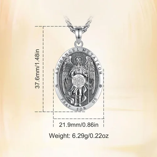 Miniatura 125 de Vito Collar de plata de ley 925 para mujeres y hombres, San Benito, crucifijo, Caravaca, San Cristóbal, San Judas, medalla patronal, amuleto