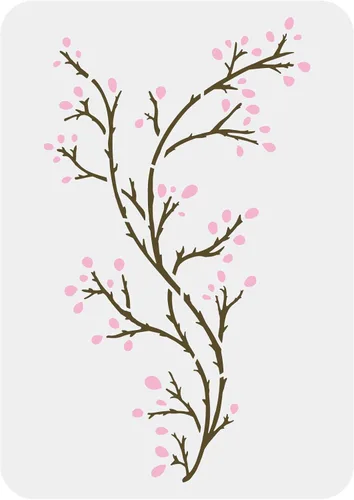 FINGERINSPIRE Plantillas de pintura de ramas de 11.7 x 8.3 pulgadas, ramas grandes desnudas y flores en ciernes, plantilla de plástico PET para