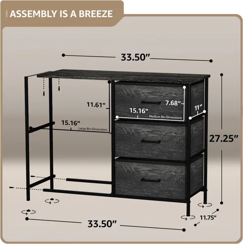 Miniatura 3 de Sorbus Cómoda con 5 cajones de madera sintética, organizador de almacenamiento para ropa, dormitorio, pasillo, sala de estar, armario y muebles