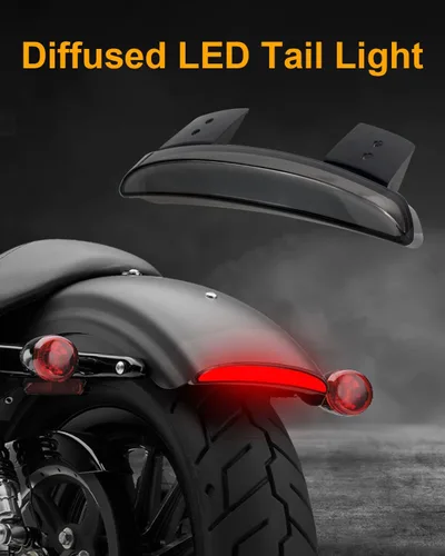 Miniatura 2 de Luz trasera LED para motocicleta, luz de freno difusora, guardabarros trasero, intermitentes compatibles con Harley Sportster Iron 883 XL1200C