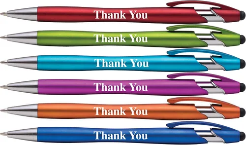 Lápiz óptico de regalo "Thank You" para todos los dispositivos de pantalla táctil, bolígrafo combinado 2 en 1 para eventos, fiestas, apreciación de