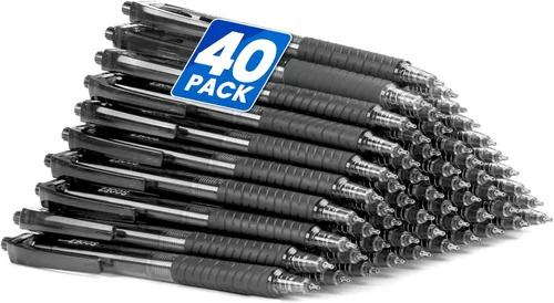 Miniatura 9 de Sooez Paquete de 12 bolígrafos a granel, bolígrafos de escritura suave con agarre suave, bolígrafo de tinta negra retráctil, bolígrafos de punta