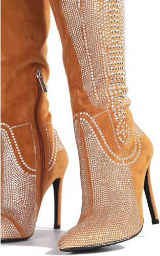 Miniatura 3 de Cape Robbin Olkley - Botas altas de vaquero para mujer, botas vaqueras occidentales para mujer con tacones de aguja, botas de vestir de moda