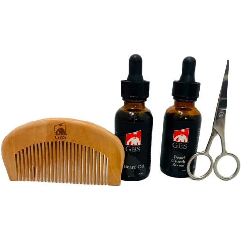 G.B.S Peine de madera natural para barba para hombres, pelo facial para aseo, acondicionador con aroma cítrico anti caspa, aceite de barba de 1.0 fl