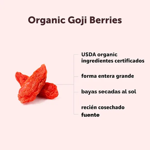Miniatura 4 de Bayas de Goji Orgánicas 32 Onzas, Bayas Enteras Grandes Secas al Sol Libres de Sulfatos, Antioxidante Natural Baya Superalimento Cruda