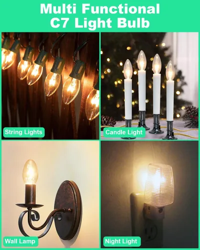 Miniatura 7 de MEQIQTEK Bombillas de luz nocturna de 4 vatios, bombillas de repuesto para lámparas de sal y calentadores de cera con luz nocturna