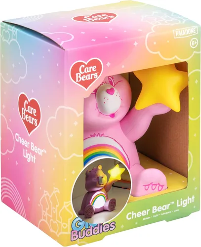 Miniatura 2 de Paladone Care Bears Cheer Bear GloBuddies Luz Nocturna, Lámpara LED 3D de Ambiente Oficial, Alimentada por Batería para Dormitorio y Escritorio