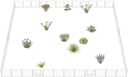 Miniatura 50 de FXW - Valla de jardín metálica y resistente para exteriores, barrera para perros y conejos, fácil instalación, negro, 24 pulgadas de alto x 29.6