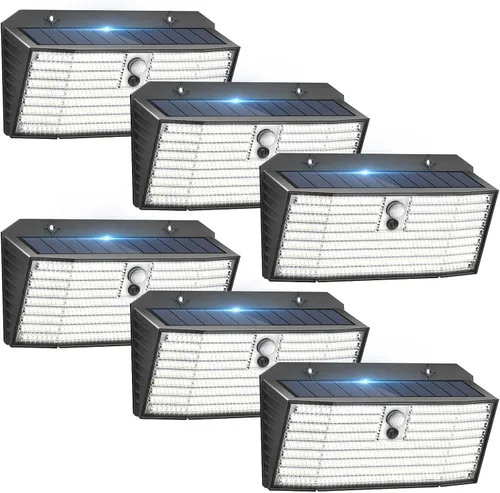 Miniatura 8 de Luces solares al aire libre mejoradas, 2 paquetes de 418 luces LED con sensor de movimiento, 3 modos de luz de seguridad, luz de pared solar