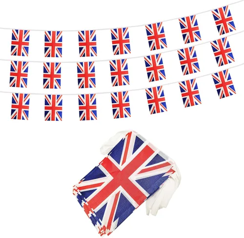 Miniatura 10 de Cadena de bandera de México de 50 pies, 38 mini banderas mexicanas pequeñas, Día de la Independencia del 4 de julio, eventos patrióticos, deportes