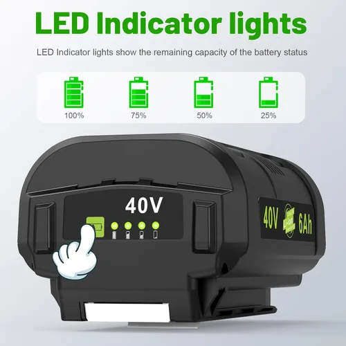 Miniatura 4 de Reemplazo para batería de litio Ryobi 40V para batería de litio Ryobi 40V 6.0Ah OP4015 OP40201 OP4026 OP40261 OP4030 OP40301 OP4040 OP40401 OP4050