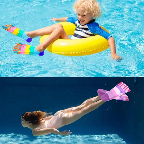 Miniatura 6 de Gugmoy Kids Swim Fins,Comfortable Silicone Flippers for Swimming and Diving,Size Suitable Beginners Kids Girls Boys Adults