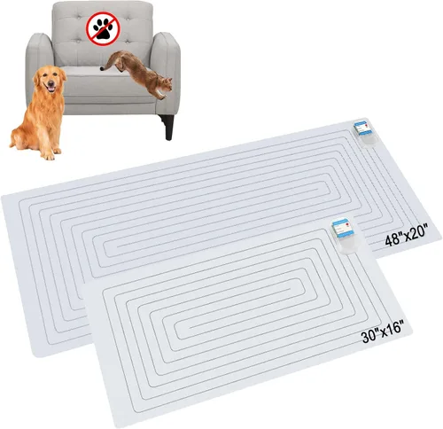 SEERWAY Tapete Repelente para Perros y Gatos, 2 Piezas Tapete de Entrenamiento para Mascotas con 3 Modos | Almohadilla de Descarga Eléctrica para