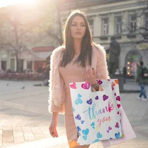 Miniatura 7 de WAKAKO 100 bolsas de agradecimiento pequeñas para negocios, 2.36 mil, mercancía, compras, venta al por menor, para fiesta, ropa, regalo
