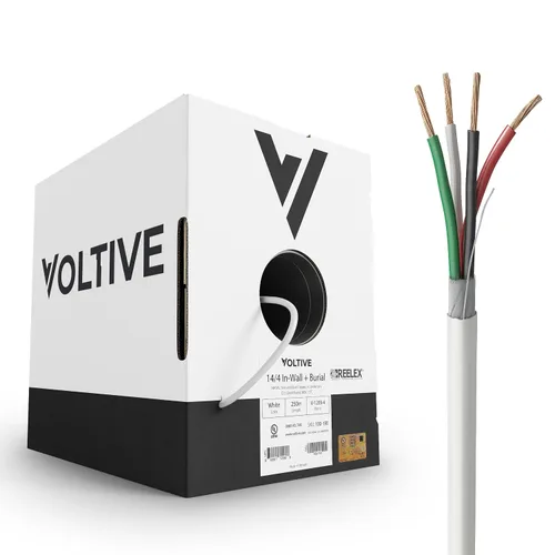 Miniatura 57 de Voltive Cable de altavoz 10/2, CL3 en pared y entierro directo, negro, 100 pies - 10 AWG, 2 conductores, cobre trenzado sin oxígeno, listado UL