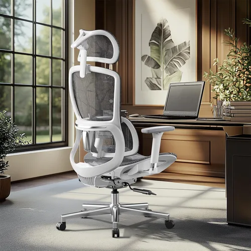 Hbada E2 Silla de oficina ergonómica, silla de oficina de malla grande y alta con soporte lumbar dinámico de 6 vías, reposabrazos ajustables 3D,