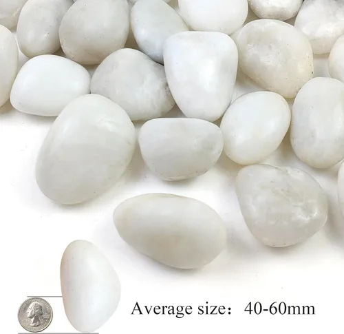 Miniatura 2 de Rocas de río blancas de 40 libras - Guijarros decorativos muy pulidos de 2-3 pulgadas, piedras para paisajismo, rocas de río naturales