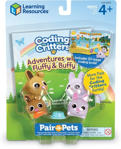 Miniatura 3 de Learning Resources Coding Critters Pair a Pets Bunnies Fluffy & Buffy, juguete de codificación temprana sin pantalla para niños, juguete interactivo