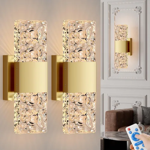 Miniatura 17 de camuucci Aplique de pared operado por batería recargable de 12000mAh, luz de pared para interiores, sin cableado, control remoto, regulable