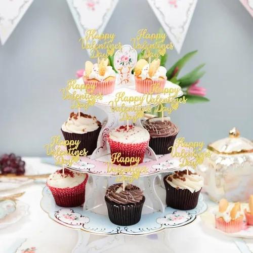 Miniatura 5 de 24 piezas de decoración para cupcakes con purpurina para el día de San Valentín Sweet Love Be Mine para San Valentín, temática de San Valentín
