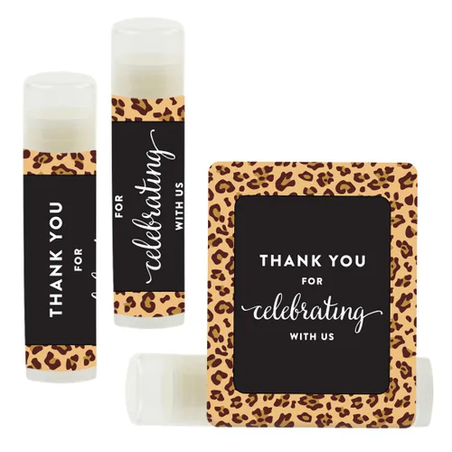 Miniatura 16 de Andaz Press Bálsamo labial para fiesta de cumpleaños, agradecimiento por celebrarnos con nosotros, animales del bosque, zorro y ciervo, paquete