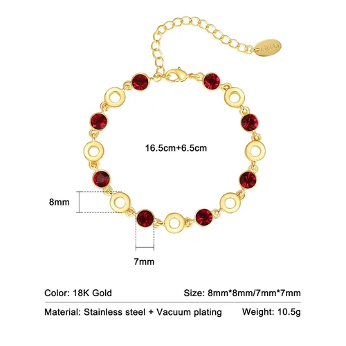 Miniatura 24 de Light Pink Crystal Bracelets for Women Trendy, OUXi 18K Rose Gold Plated Cubic Zirconia Wedding Tennies Jewelry Bracelets, Dainty Birthstone Hand