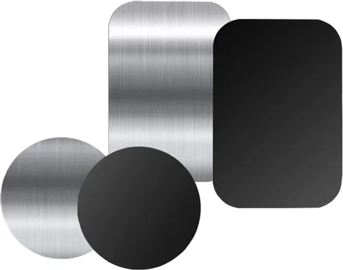 Miniatura 8 de Placas de metal delgadas adhesivas (compatibles con soportes magnéticos), 4 placas de metal para funda de teléfono (2 rectangulares y 2 redondas)